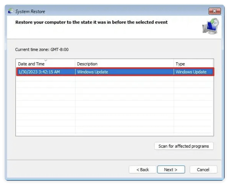 fix black screen after Windows update