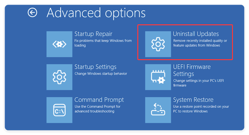 fix black screen after Windows update
