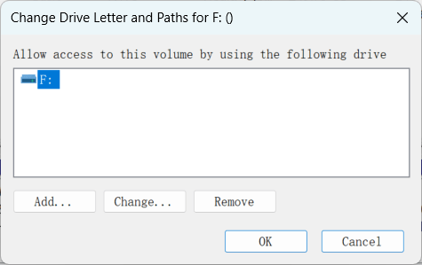 assign a new letter to the drive