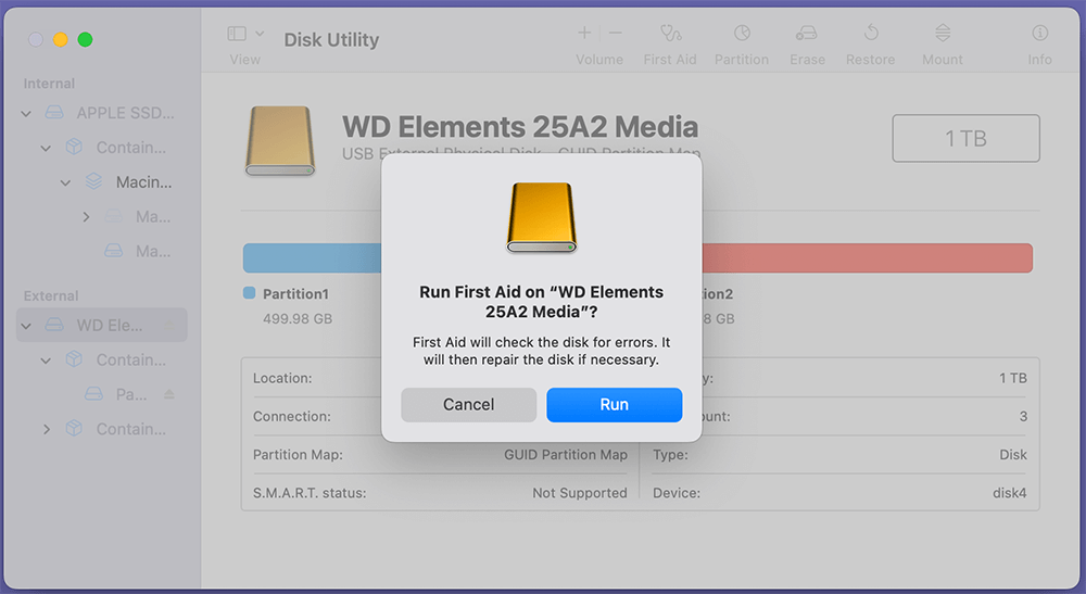 Repair the USB Flash Drive in macOS