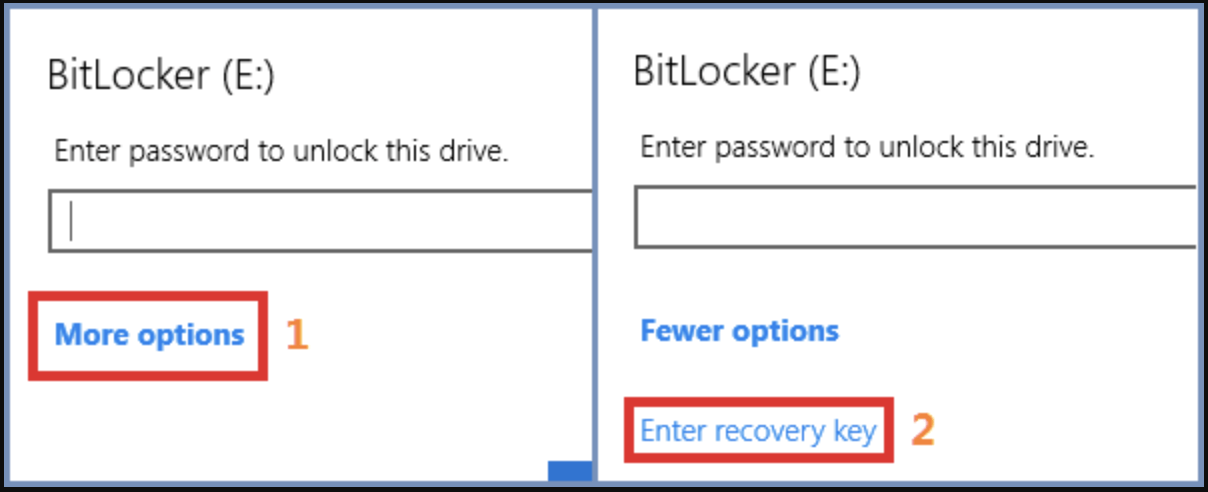 Choose Enter recovery key