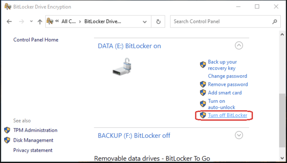 How to Turn Off BitLocker Encryption