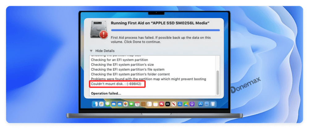 fix disk mount error