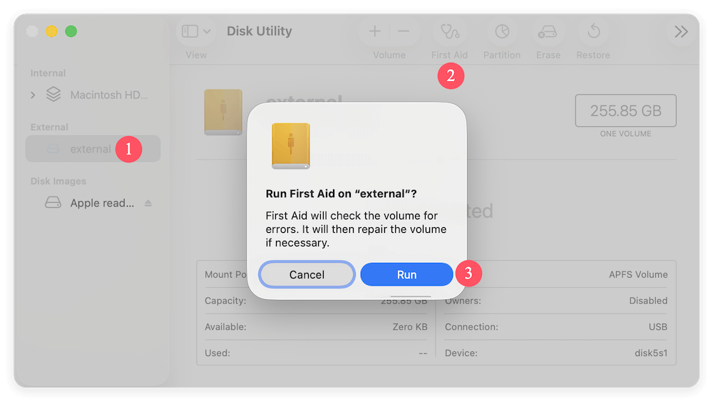 fix disk mount error