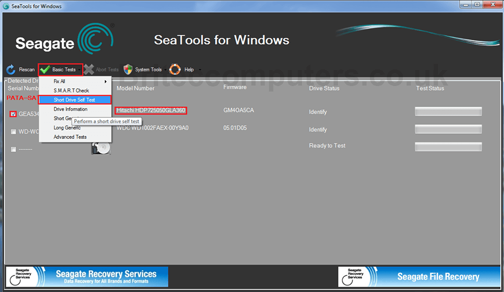 Steps to Use SeaTools
