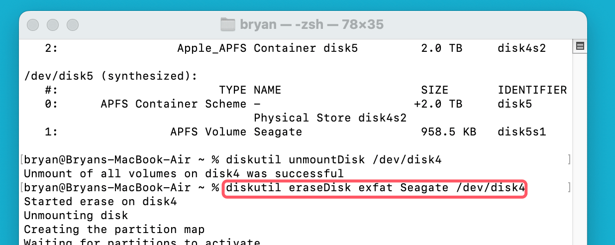 Erase and Format the Drive