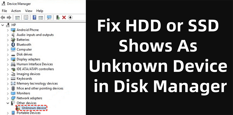 hard drive unknown in Device Manager