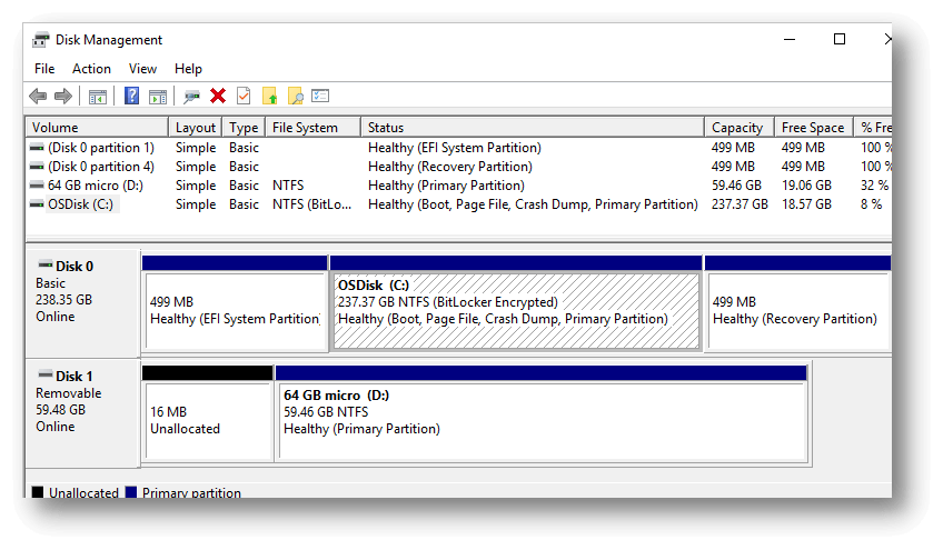 Check The Disk Management