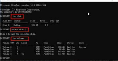 Check Disk Management and Command Prompt