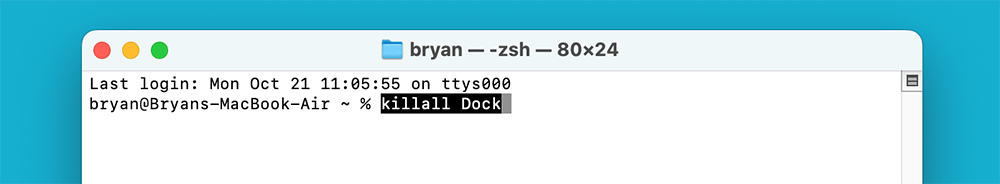 Restart the Dock