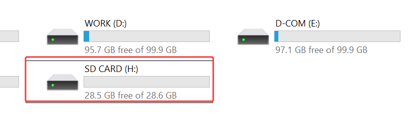 Identify the SD Card's Drive Letter