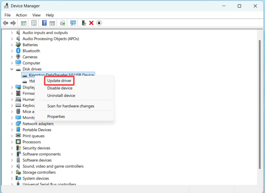 choose Update driver