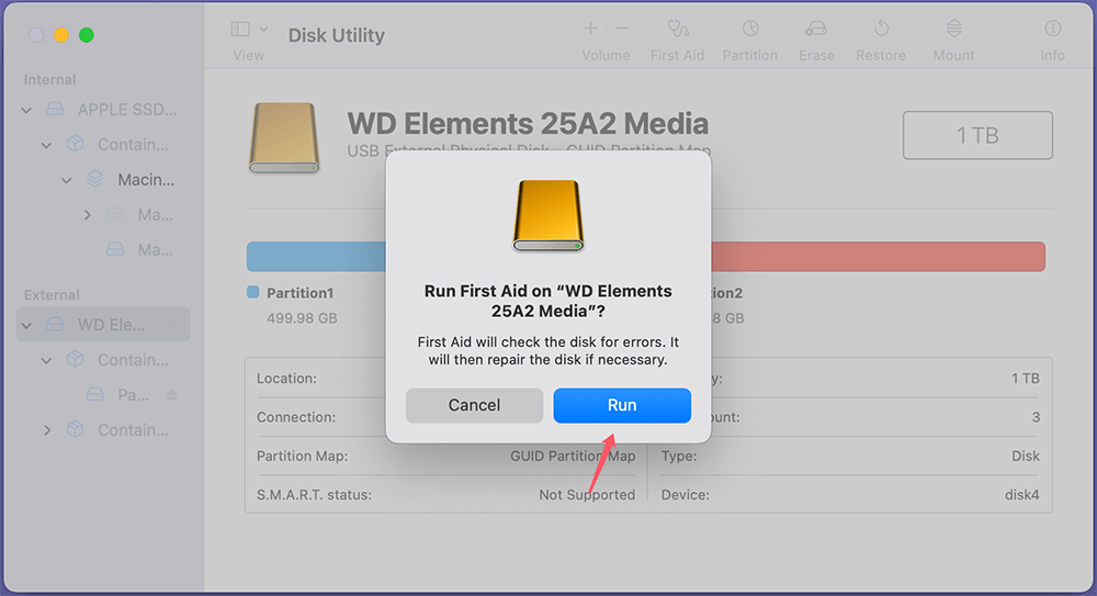 Using Disk Utility on macOS