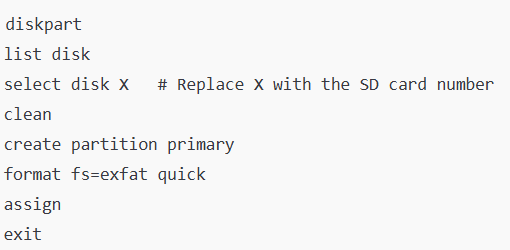 Type the following commands