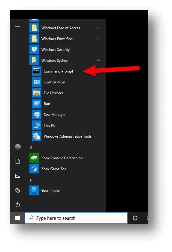 Open Command Prompt as Administrator