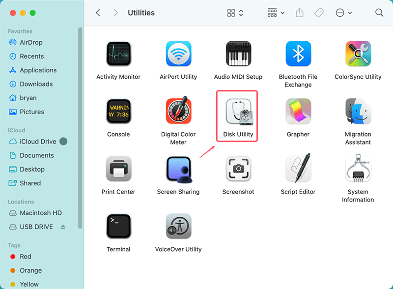 Open Disk Utility