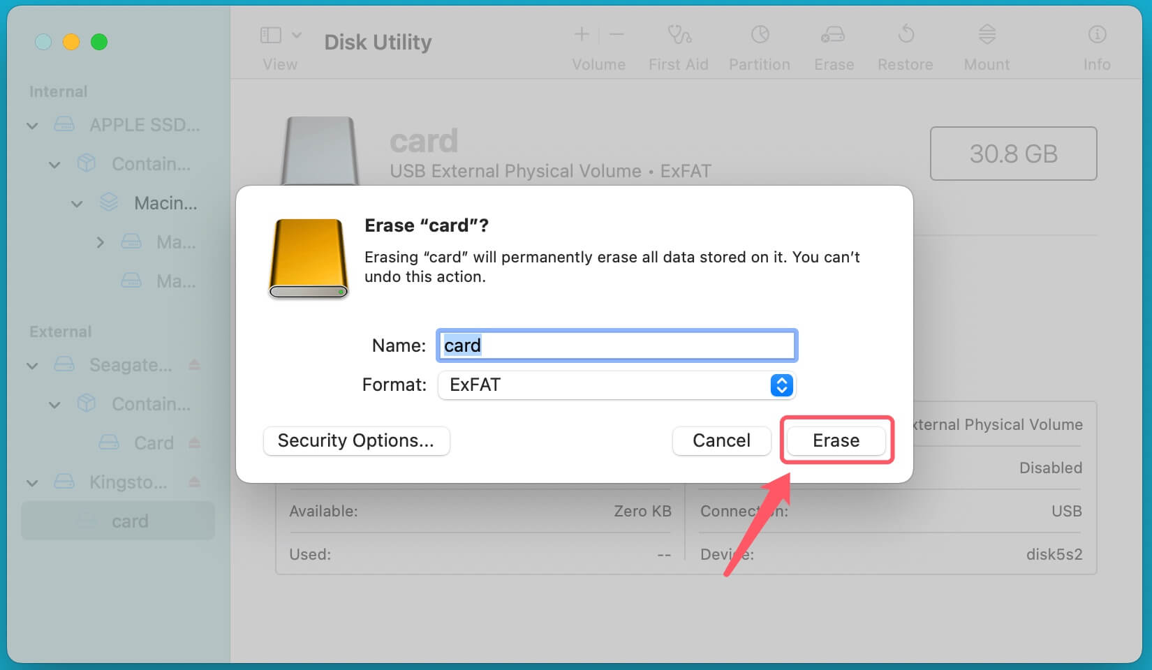 memory card not working on Mac