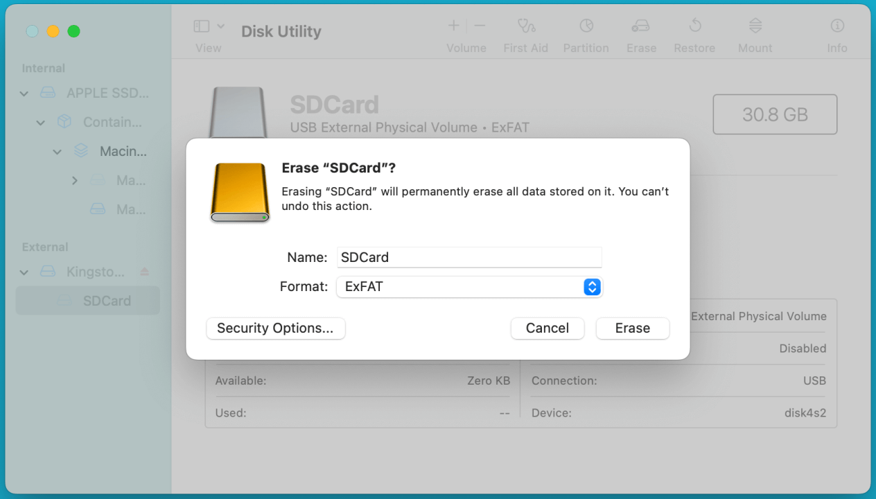SanDisk memory card is not working