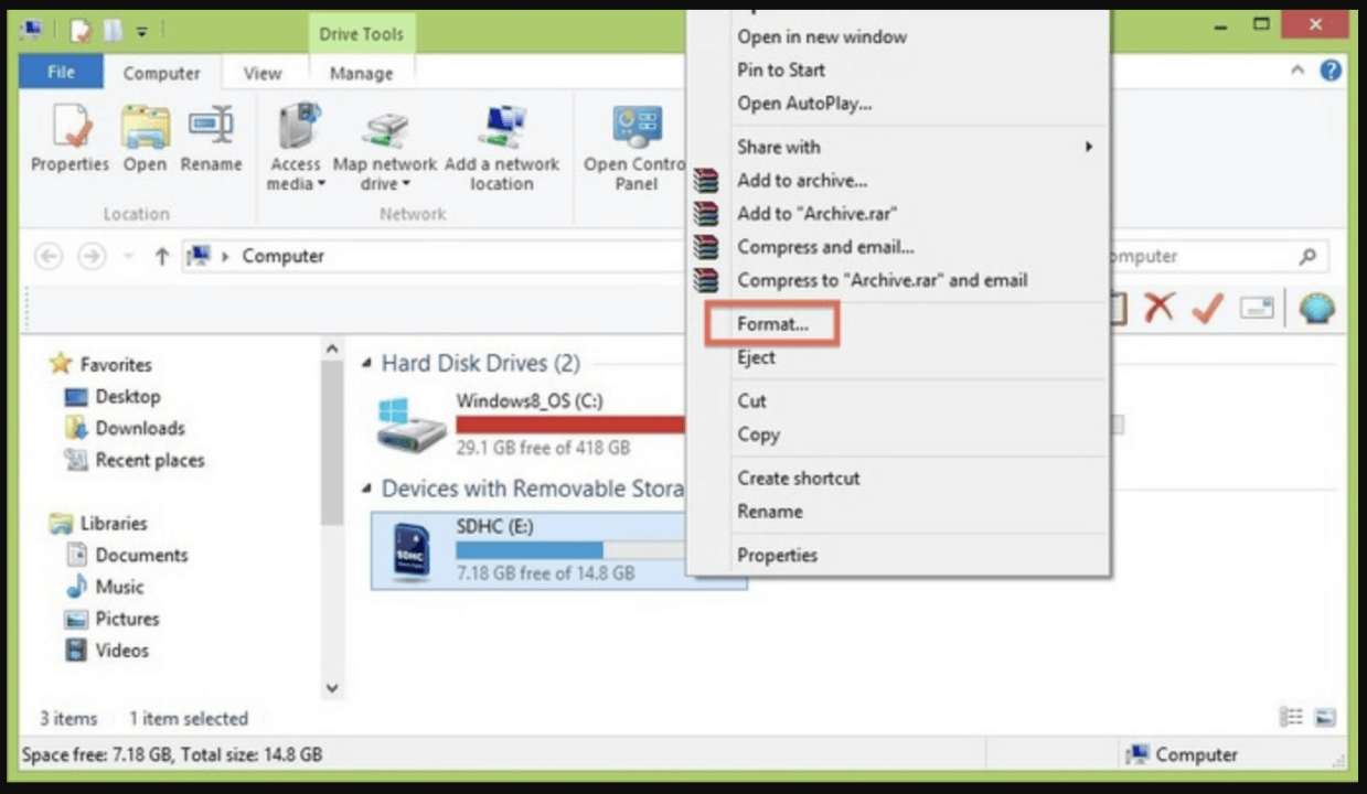 SanDisk memory card is not working