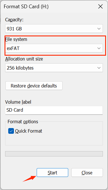 SD card access denied