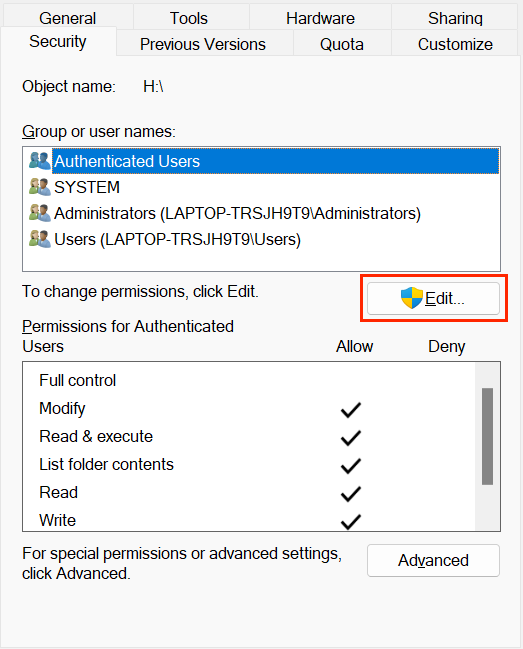 SD card access denied