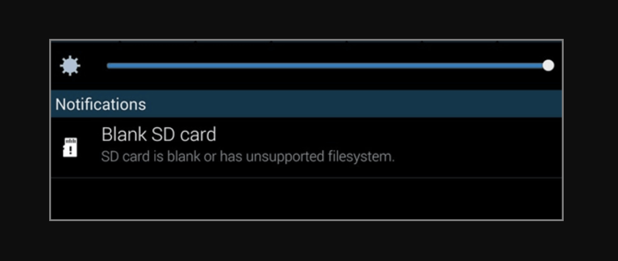 SD card is blank or has unsupported file system