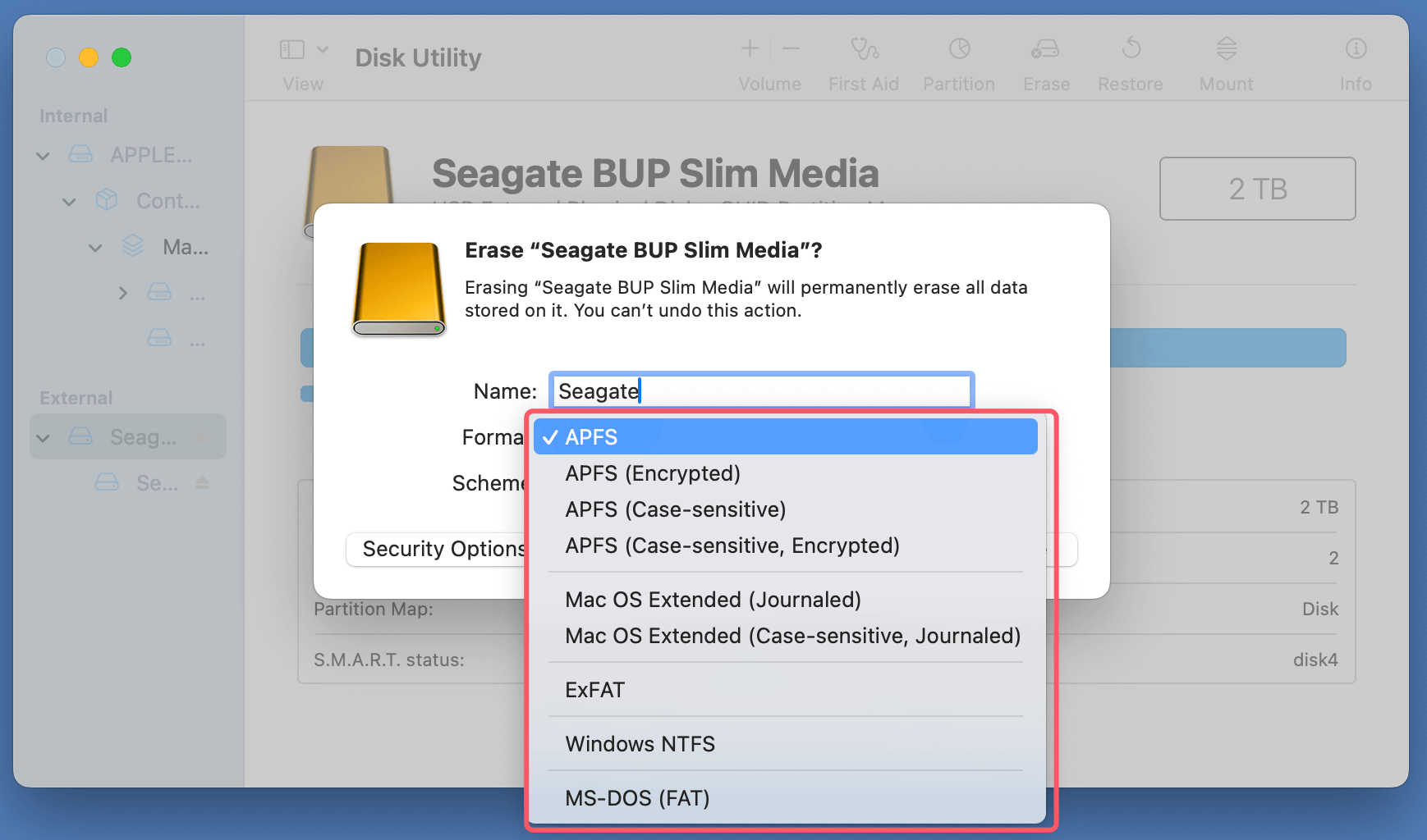 fix the Seagate Backup Plus read-only issue on Mac