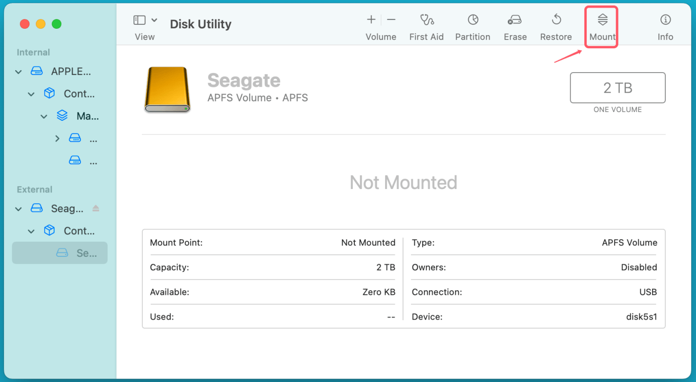 Seagate Expansion drive might not mount on macOS