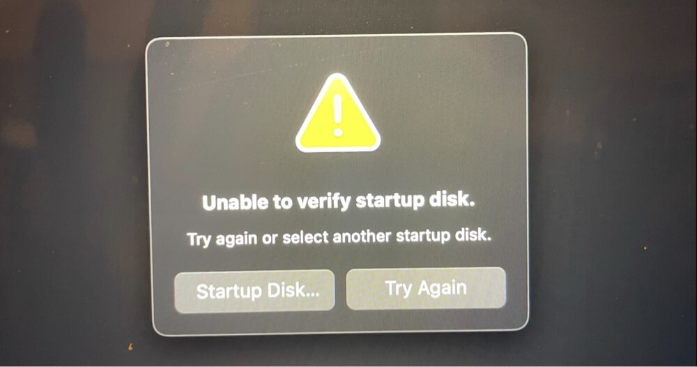 Unable to Verify Startup Disk error on Mac