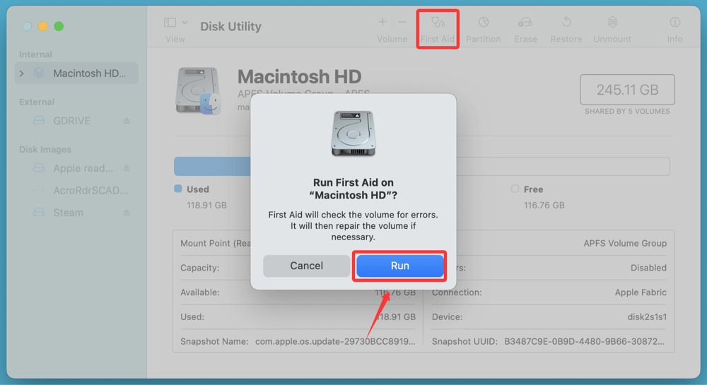 Unable to Verify Startup Disk error on Mac