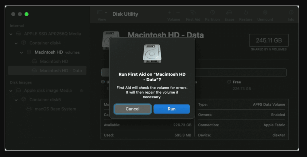 Unable to Verify Startup Disk error on Mac