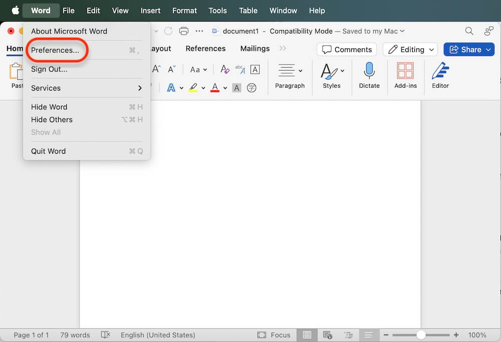 fix unreadable Word document on Mac