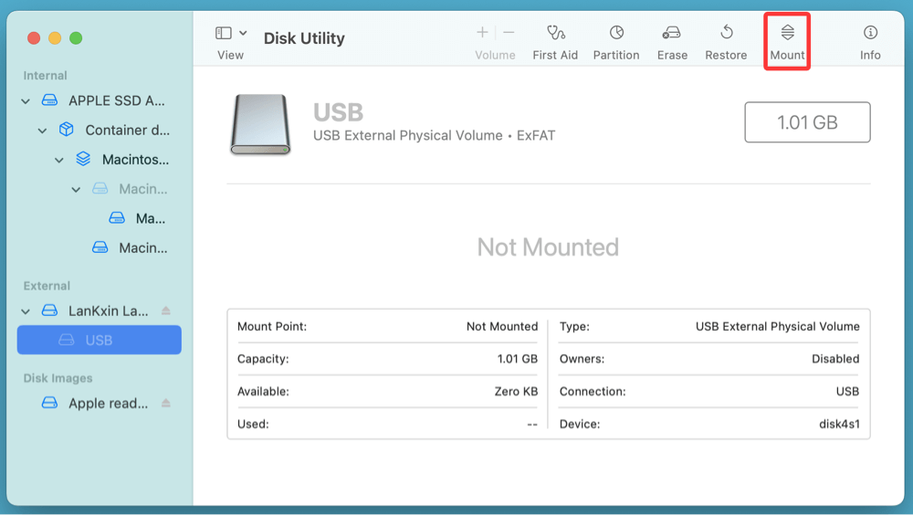 fixes for USB drive detection issues on a Mac