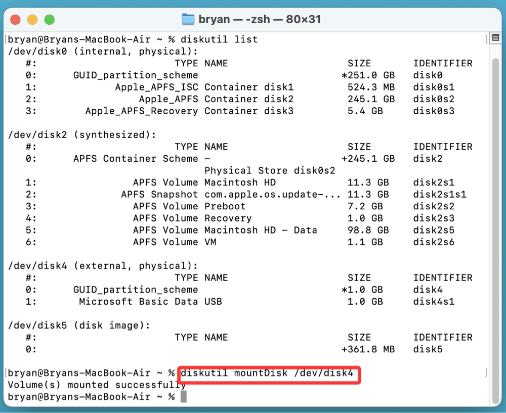fixes for USB drive detection issues on a Mac