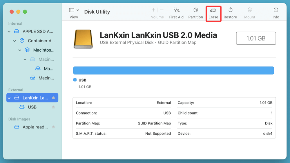 fixes for USB drive detection issues on a Mac