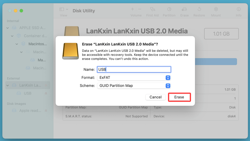 fixes for USB drive detection issues on a Mac