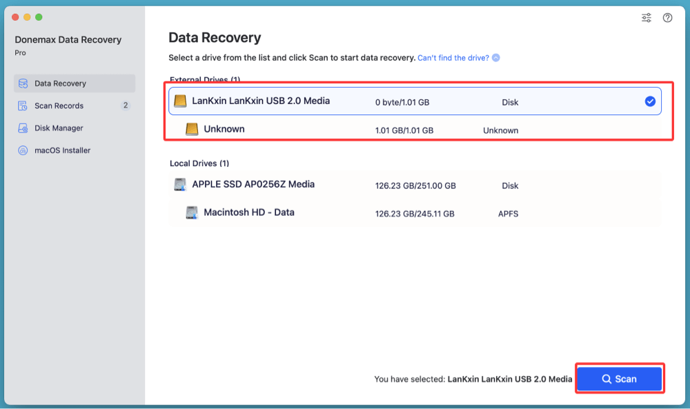 fixes for USB drive detection issues on a Mac