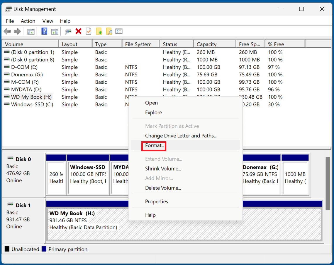 fix WD My Book not showing up on Windows 11/10/8