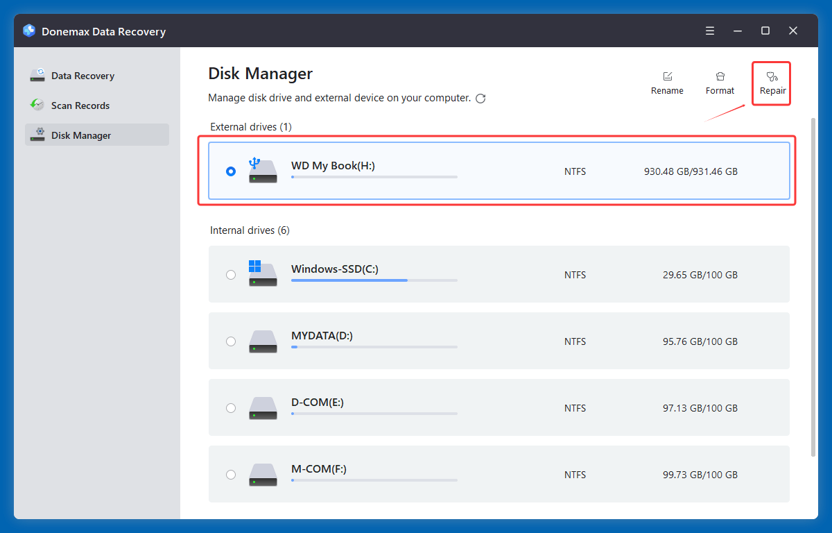 Repair the WD My Book