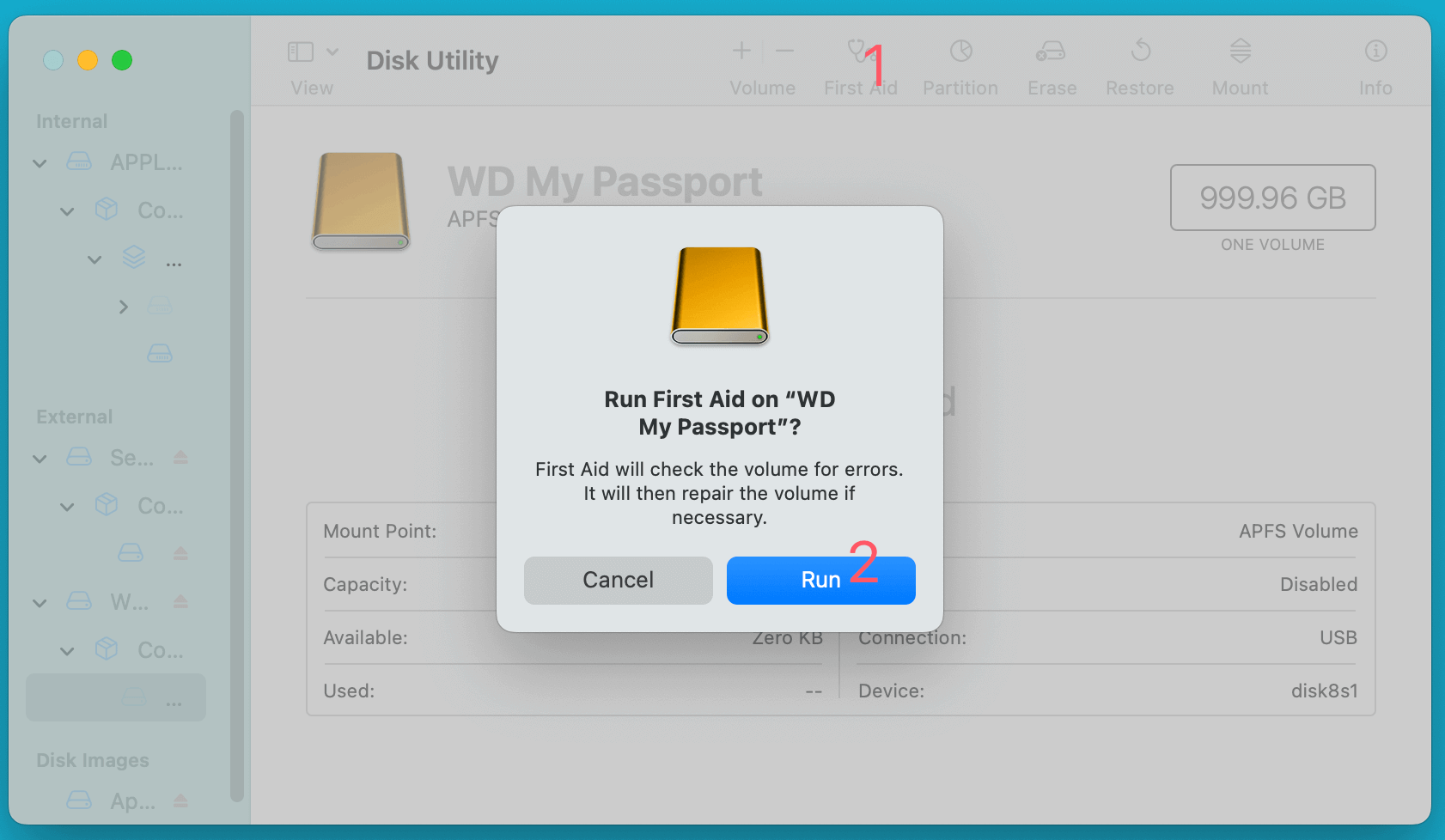 WD My Passport does not mount on Mac