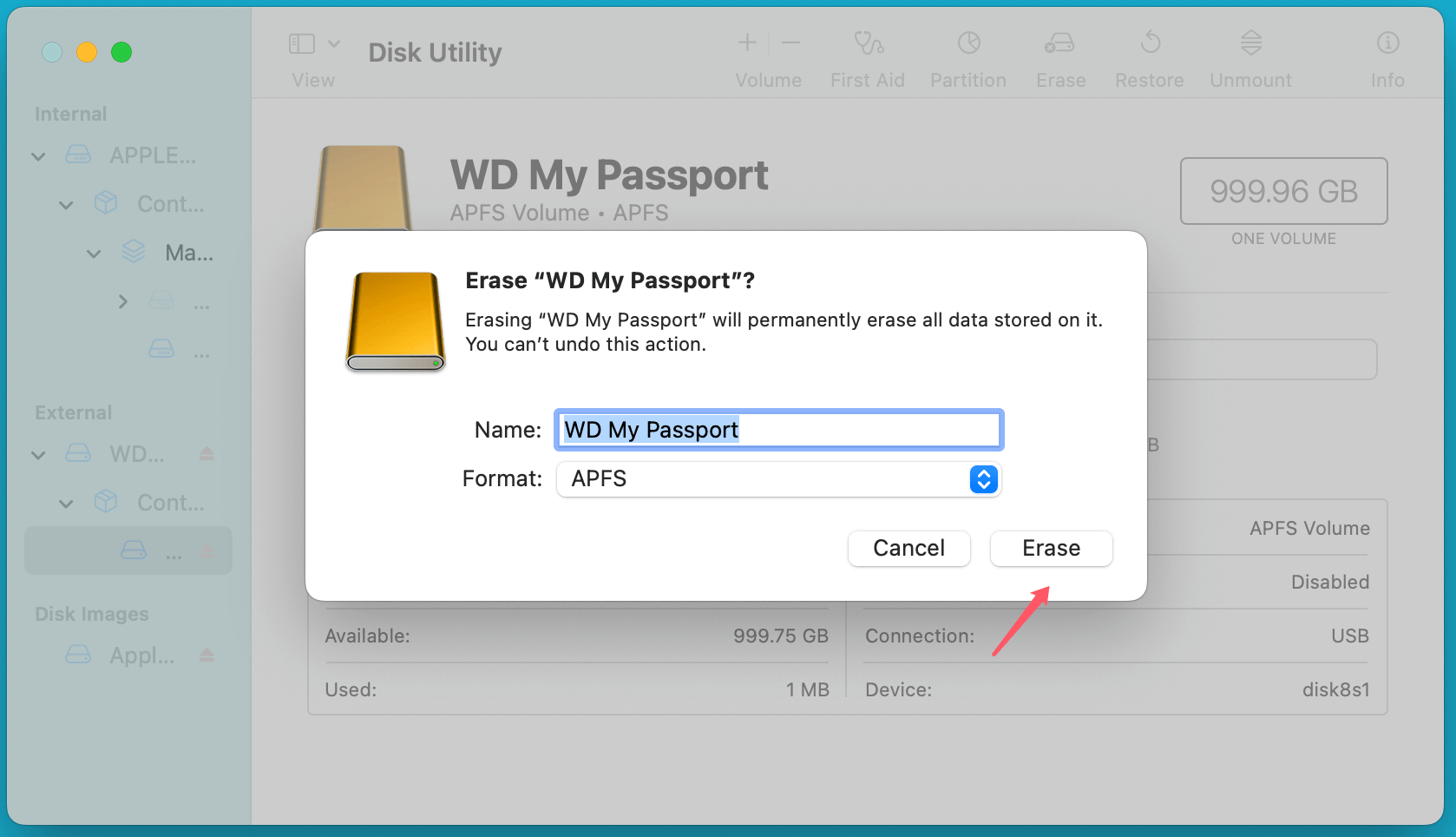 WD My Passport does not mount on Mac