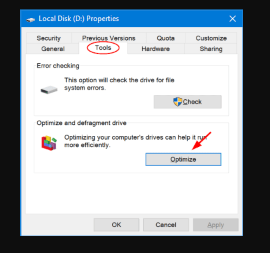 Run Disk Cleanup and Defragmentation (Windows)