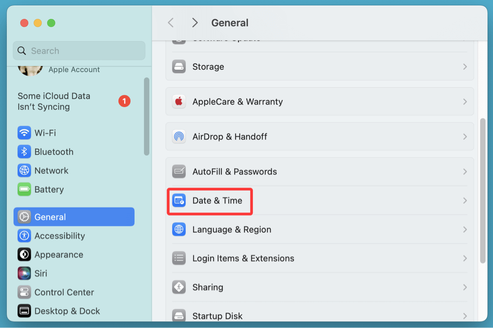 Mac displaying the wrong date or time