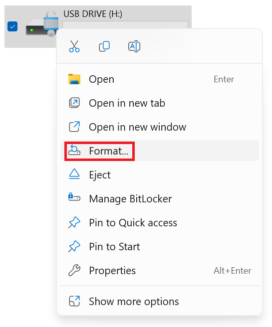 formatting a BitLocker-encrypted USB drive