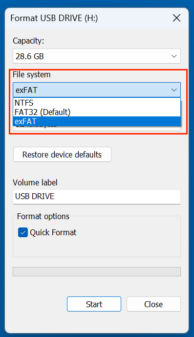 formatting a BitLocker-encrypted USB drive