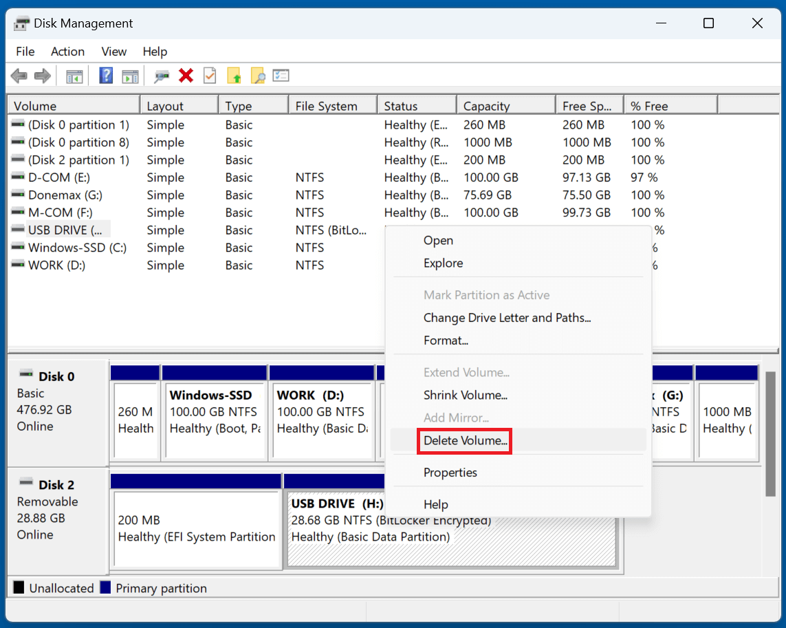 formatting a BitLocker-encrypted USB drive
