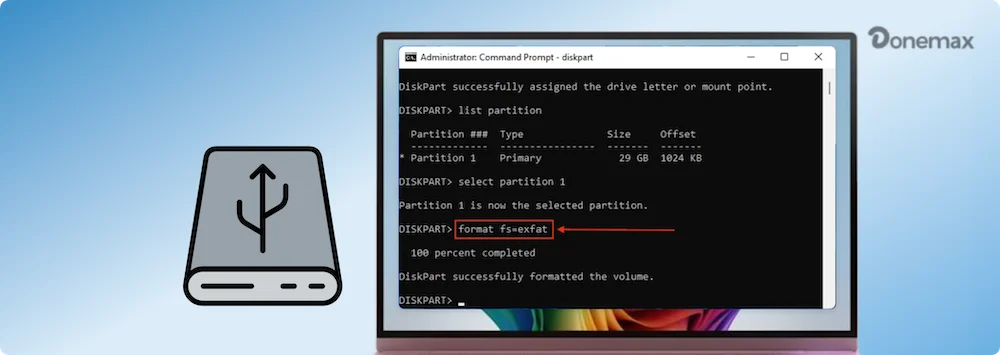 Format a Drive to exFAT by Using CMD