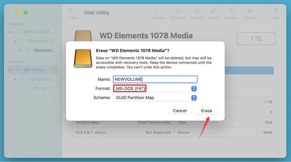 Format a SSD to FAT32