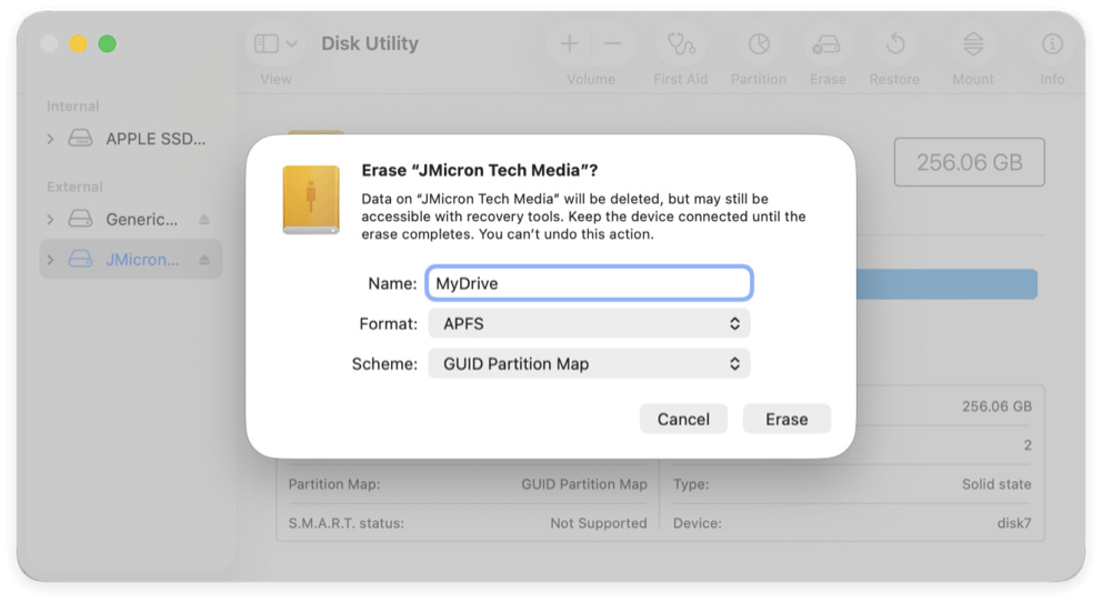format an external hard drive for macOS Tahoe