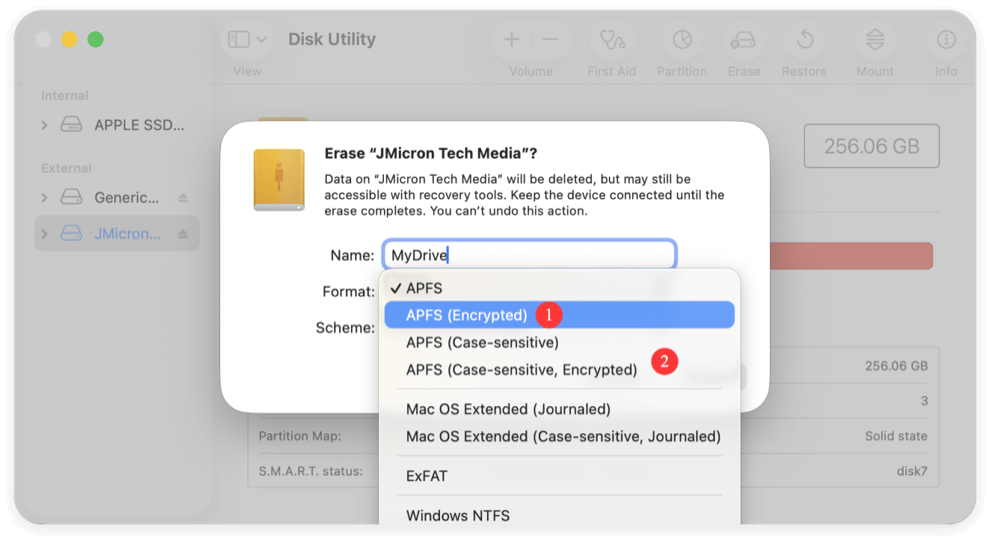 format an external hard drive for macOS Tahoe